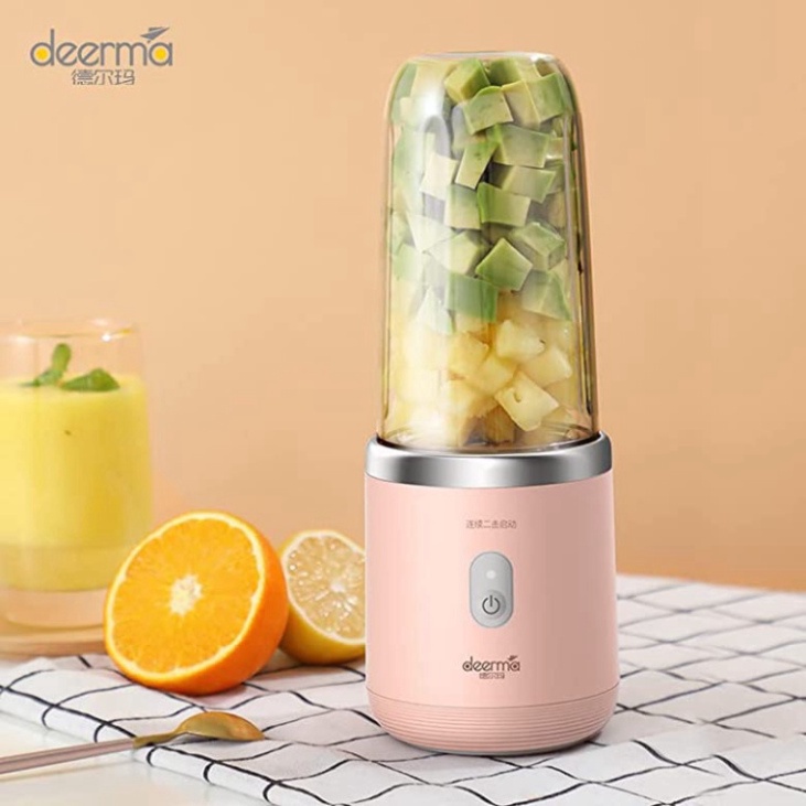 Máy Xay Sinh Tố Cầm Tay Mini - Máy Xay Hoa Qủa Đa Năng Sạc Pin Tích Điện 300ml