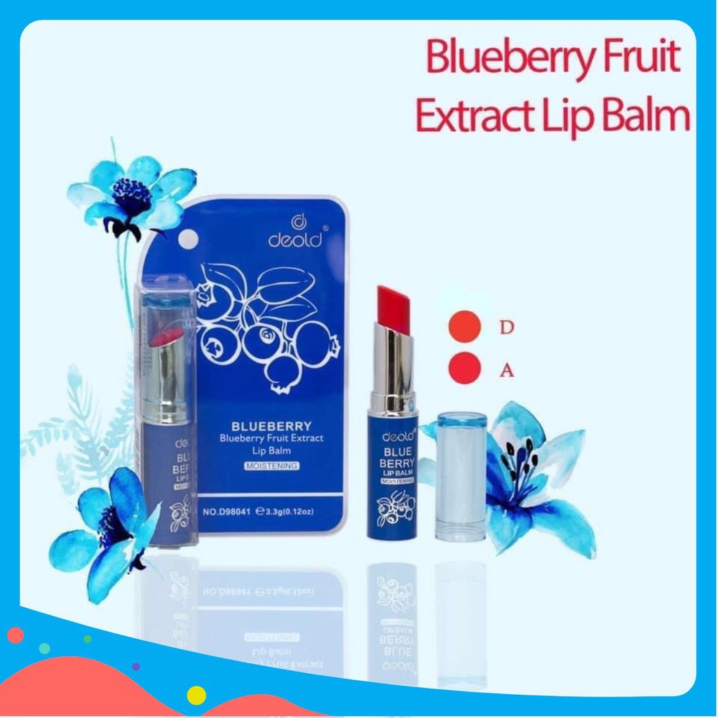 Son Dưỡng Blueberry Fruit Extract Lip Balm Deold ( #1 Tone Đỏ, #2 Đỏ Cam, #3 Không Màu)