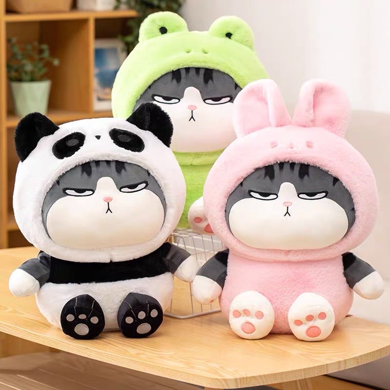 ‼️ Xả kho giá sốc ‼️ Mèo hoàng thượng cosplay kuromi pikachu gấu trúc thỏ - Mèo bông mặt quạo đội mũ hình thú cực đẹp