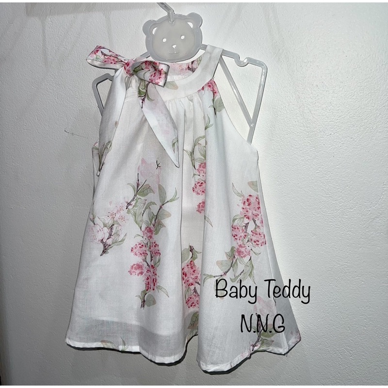 VÁY SUÔNG CỔ YẾM NƠ HOA DỄ THƯƠNG BÉ GÁI