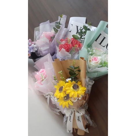 Hoa ruy băng handmade bó 3 bông