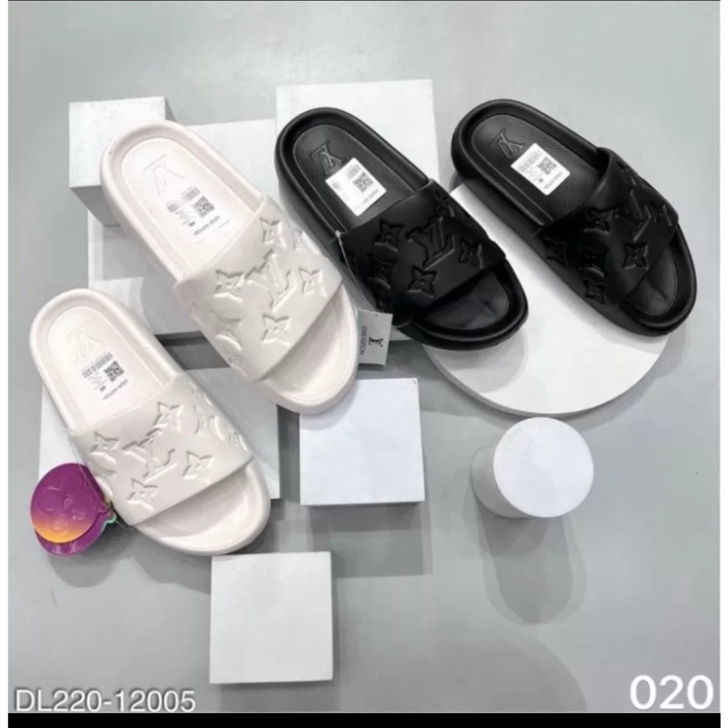 Dép quai ngang dành cho nam nữ, dép lê 3 màu đen trắng . Ảnh + clip thật