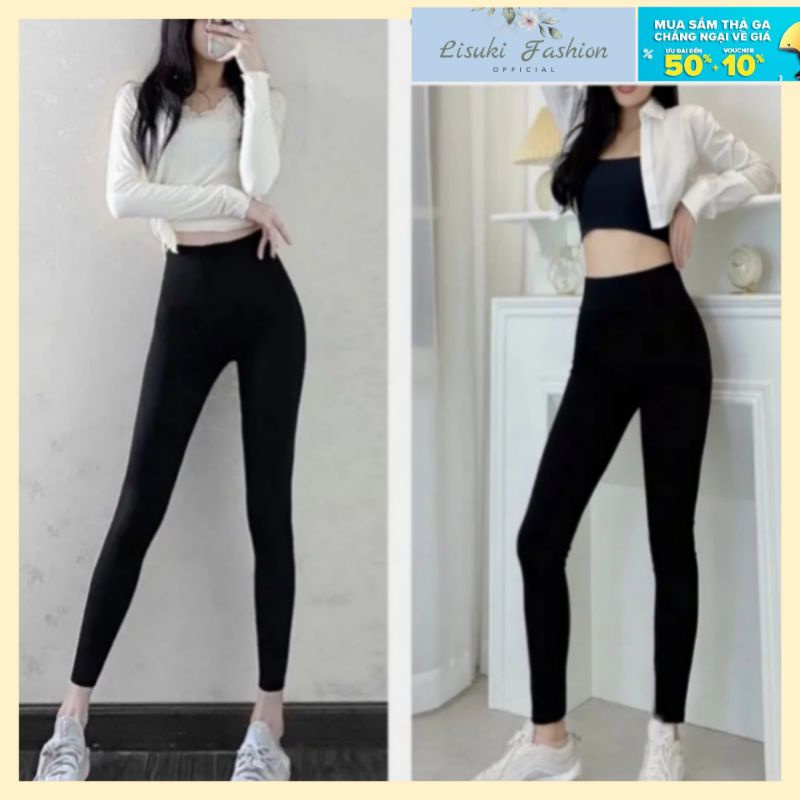 Quần legging nữ dài nâng mông lưng cạp cao mặc bốn mùa , quần thun ôm bó vải dày dặn