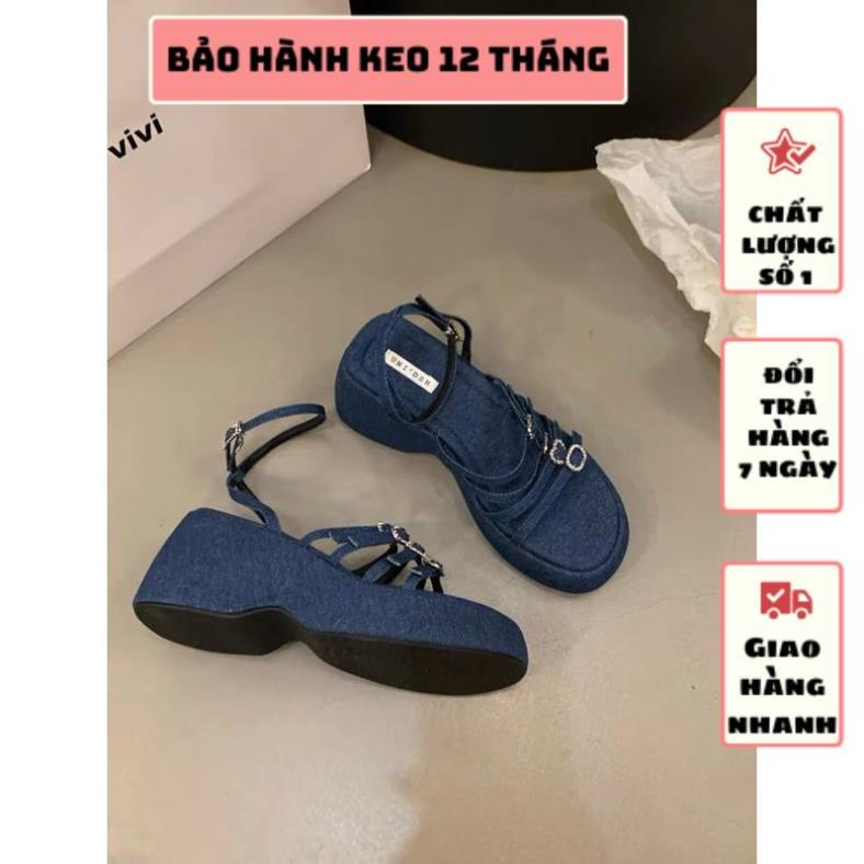GIÀY SANDAL XUỒNG QUAI DÂY PHỐI KHOÁ SIÊU XINH