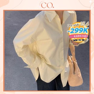 Áo sơ mi dài tay kiểu dáng Oversize_Phong cách đơn giản A9