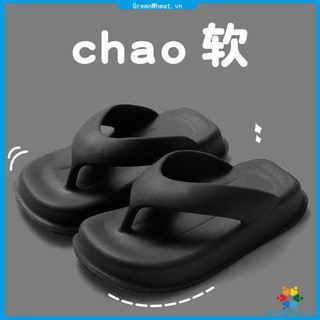 Dép xỏ ngón nam mùa hè chống trượt bãi biển đế dày dép dép cao đế bằng