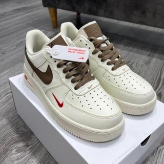 Giày sneaker AF1 trắng vạch nâu Hot trend nam nữ, Giày FORCE 1 trắng nâu dùng đi học,tập gym,chạy bộ