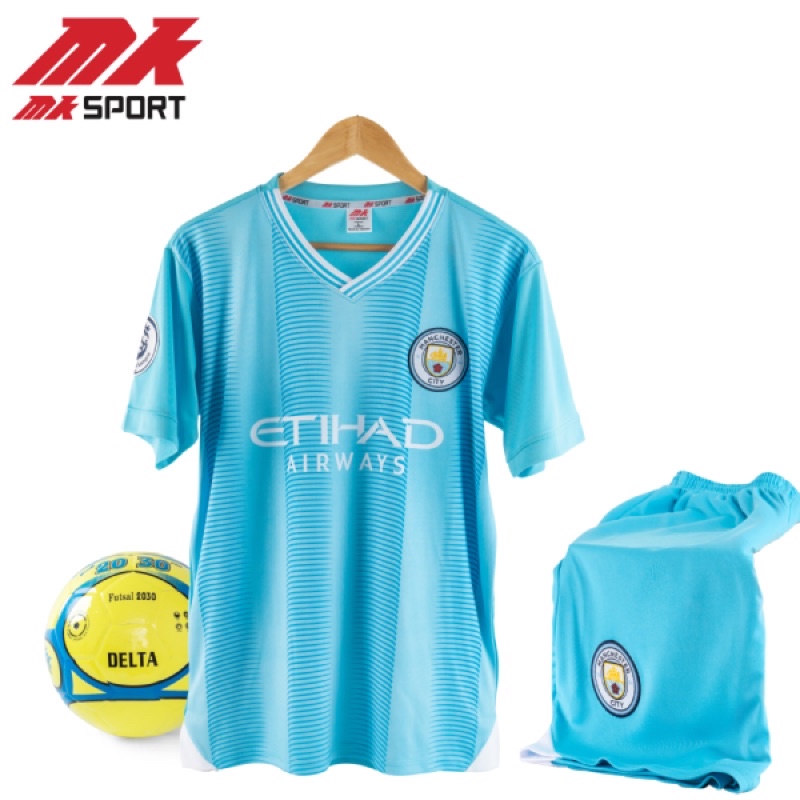 Quần Áo Bóng Đá, Đồ Đá Banh Man City Xanh Biển 2023 2024 Thun Lạnh Cao Cấp Không Nhăn Không Xù Lông