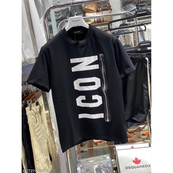 Bộ cộc tay dsq2 khoá sọc sườn 2 màu - Bộ hè nam chất đẹp phù hợp du lịch đi biển đi chơi