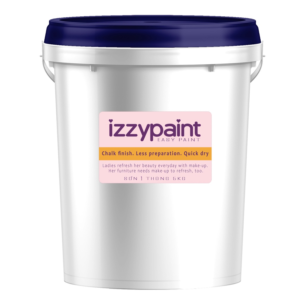 Thùng 5 KG 💙 IZZYPAINT - Sơn Chuyên Dụng cho Make over 💙 chalk paint nhanh khô, sơn gỗ gốc nước