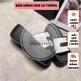 Dép bánh mì quai ngang phối khoá kiểu đế cao 9 phân