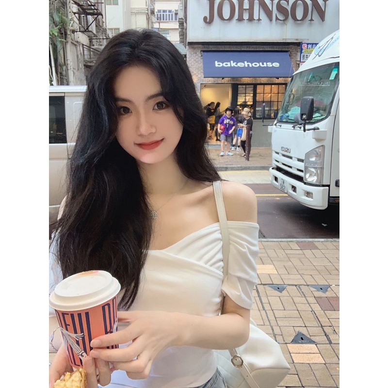 Áo Thun Ngắn Tay Trễ Vai Thời Trang Mùa Hè Dành Cho Nữ