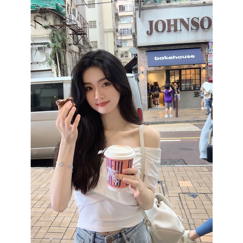 Áo Thun Ngắn Tay Trễ Vai Thời Trang Mùa Hè Dành Cho Nữ