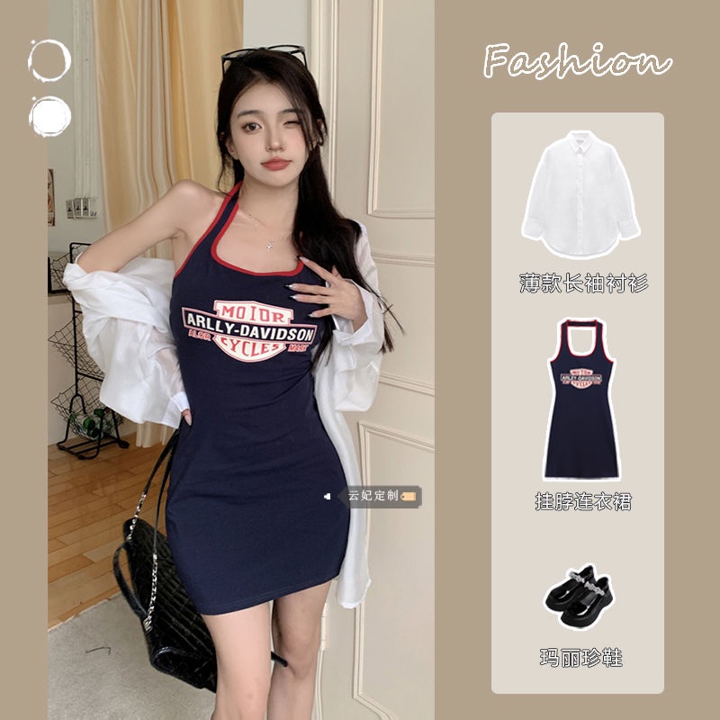 Áo Sơ Mi Chống Nắng Dáng Rộng Tay Dài Cổ Yếm In Chữ Màu Sắc Thời Trang Mùa Hè