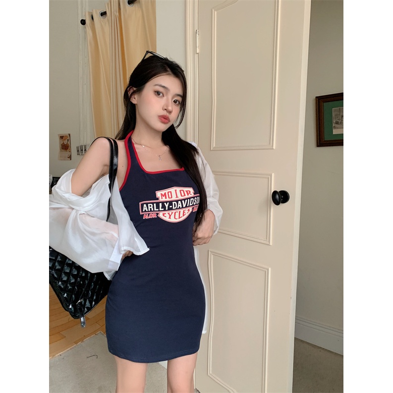 Áo Sơ Mi Chống Nắng Dáng Rộng Tay Dài Cổ Yếm In Chữ Màu Sắc Thời Trang Mùa Hè