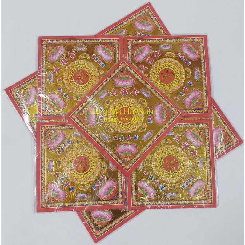 Giấy Xếp Hoa Sen Chữ Phúc Hai Mặt KT: 19x19cm  - Hàng Đẹp