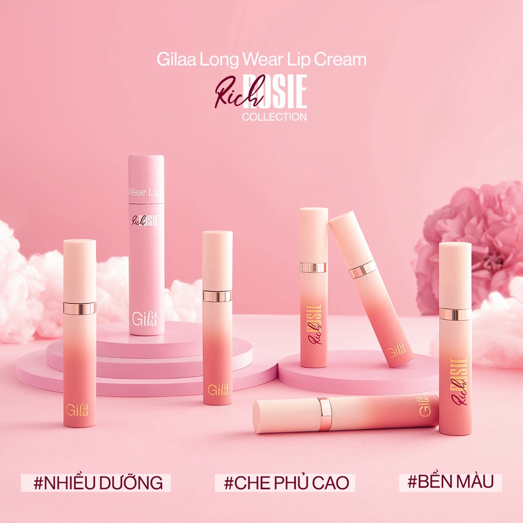 Son kem lì Gilaa long wear lip cream (5g) Rich Rosie Collection  Sản phẩm chính hãng