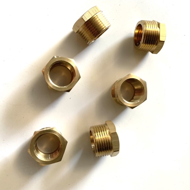 Lơ ren ngoài 27mm, ren trong 21mm (lơ thu,cà rá  27/21 đồng thau)