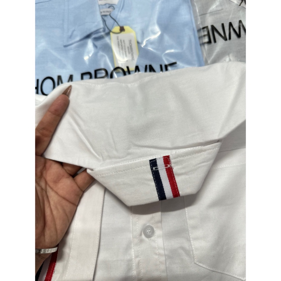 ÁO SƠ MI THOM BRONWE 2 SỌC TAY , ÁO SƠ MI THOM SỌC TAY NAM NỮ UNISEX .TheStrawBerry