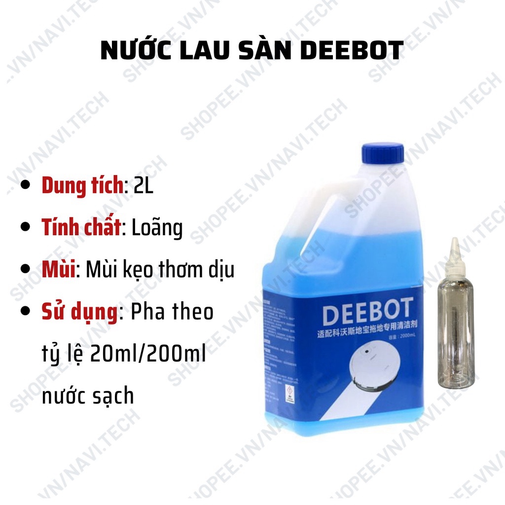 Nước lau sàn Deebot chuyên dụng dành cho robot hút bụi lau nhà CAN 2 LÍT_SmartHouse