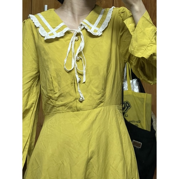 Đầm thủy thủ vàng mustard | Đ33
