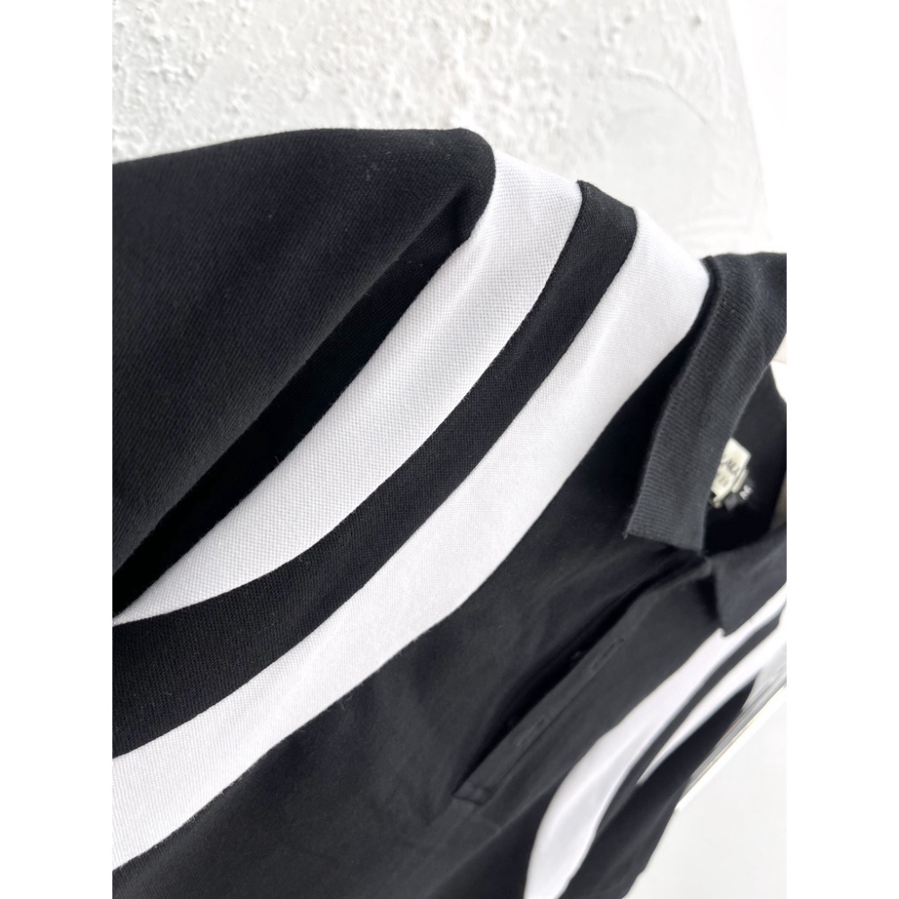 ÁO POLO SAIN LAURENT CỔ BẺ , ÁO POLO SỌC VAI NAM NỮ UNISEX .BestClothing