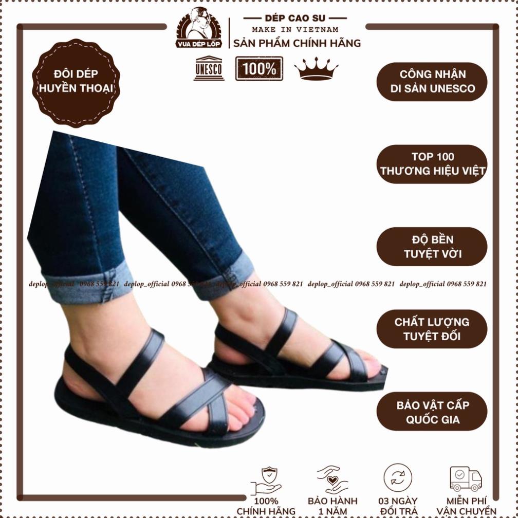 Dép cao su thách đấu 4 quai chéo máy bay thương hiệu VUA DÉP LỐP PHẠM QUANG XUÂN đế dày dặn, chắc chắn