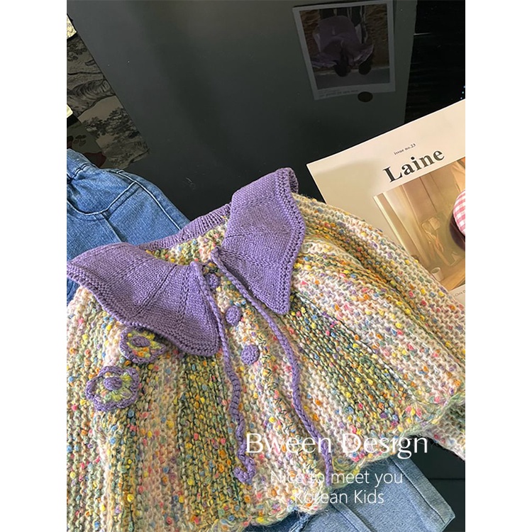 Pre-sale Áo Khoác cardigan Dệt Kim Thời Trang Hàn Quốc 2023 Cho Bé Gái