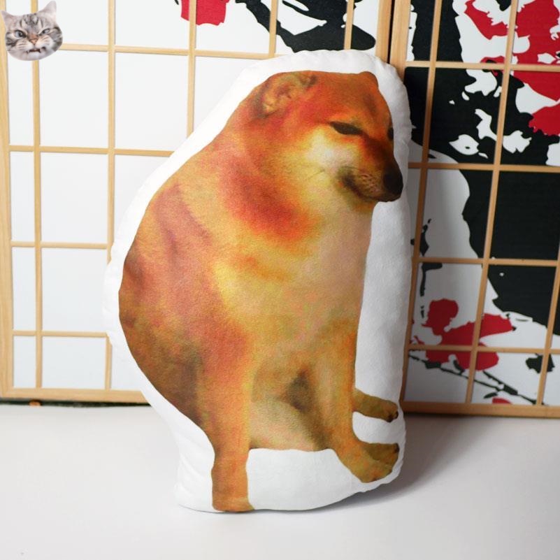Cheems Waste Chai Gối Nhồi Bông Điêu Khắc Cơ Bắp Cún Shiba Inu Hai Mặt Vui Nhộn Dùng Làm Quà Tặng