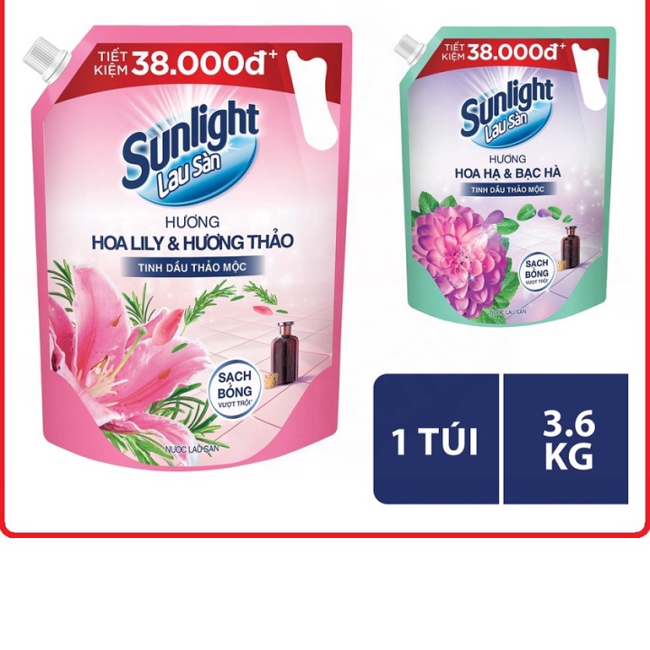 NƯỚC LAU SÀN SUNLIGHT THIÊN NHIÊN 3.6KG TÚI