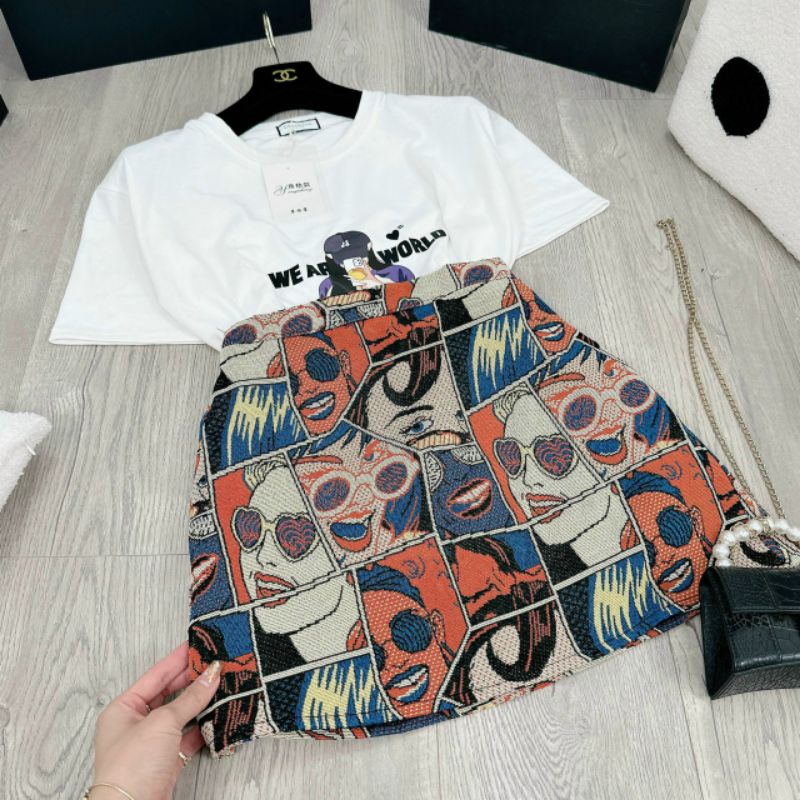 Sét Chân Váy Áo Thun Big Size  MS04