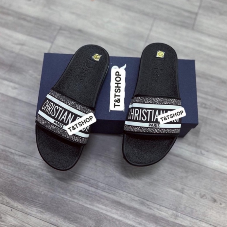 Dép Quai Ngang Nam Nữ D.G Đính Hạt Kèm Xích Siêu Câp Đế Cao Su Chống Trơn Chống Trượt, Dép Lê Nam Nữ Siêu Cấp