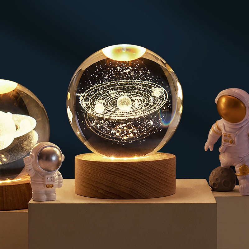 Quả Cầu Pha Lê Phát Sáng Ban Đêm Để Bàn Trang Trí Phòng Ngủ Cho Cặp Đôi