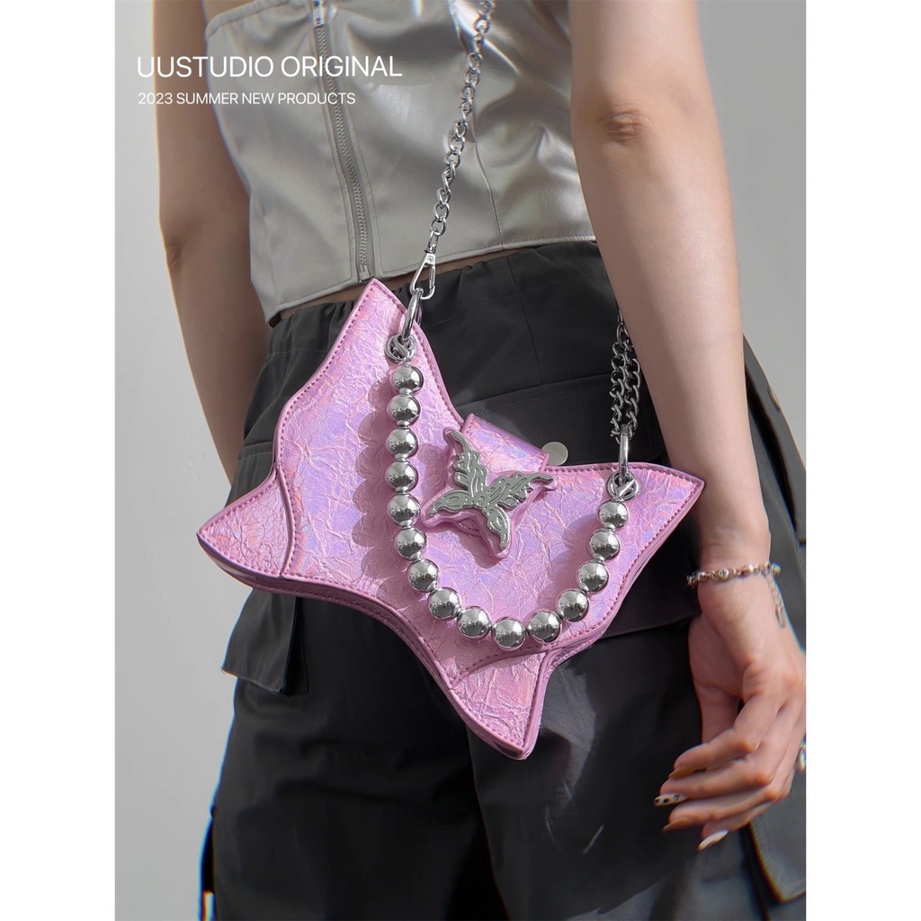 Túi Đeo Chéo Màu Hồng Thời Trang Mùa Hè 2023 Mới Mẻ Chất Lượng Cao Phong Cách niche min