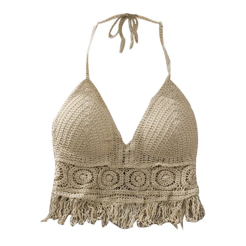 Jiashucheng Áo Hai Dây Cổ Chữ V Khoét Sâu Hở Lưng Có Đệm Ngực Thời Trang Mùa Hè Dễ Phối Đồ