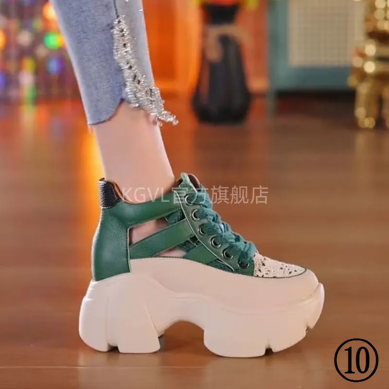 Giày Sandal Da Thật Đế Dày Đục Lỗ Thoáng Khí Thời Trang Mùa Hè 2023 Cho Nữ