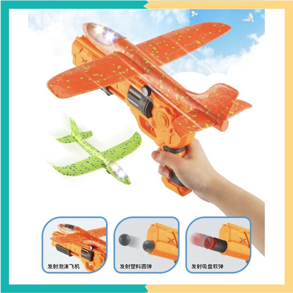 Đồ Chơi Sung Phóng Máy Bay Xốp Nhiều Phân Loại Cho Trẻ Em