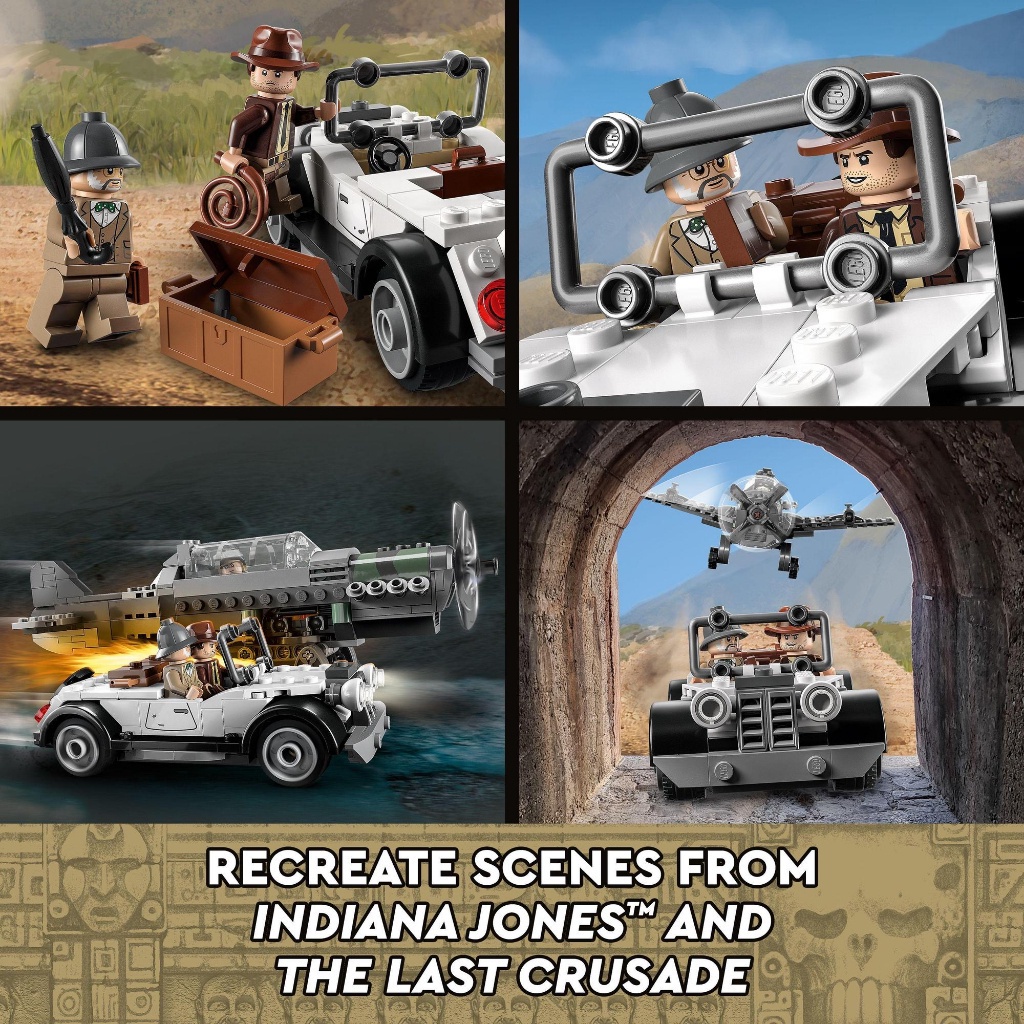 LEGO Indiana Jones 77012-Cuộc Rượt Đuổi Phi Cơ Chiến Đấu (387 chi tiết)