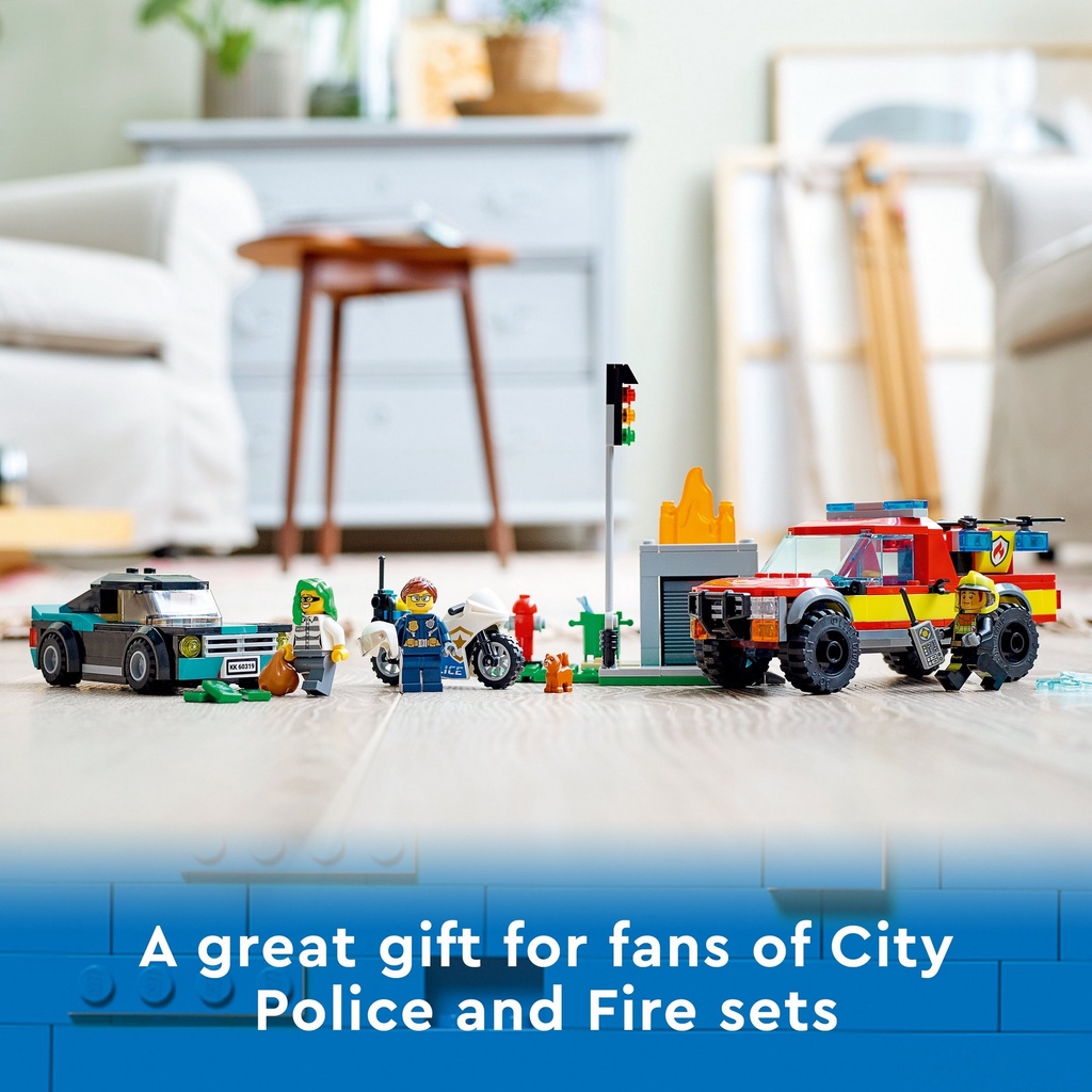 LEGO City 60319 Xe cứu hỏa &amp; cảnh sát truy bắt tội phạm (295 chi tiết)