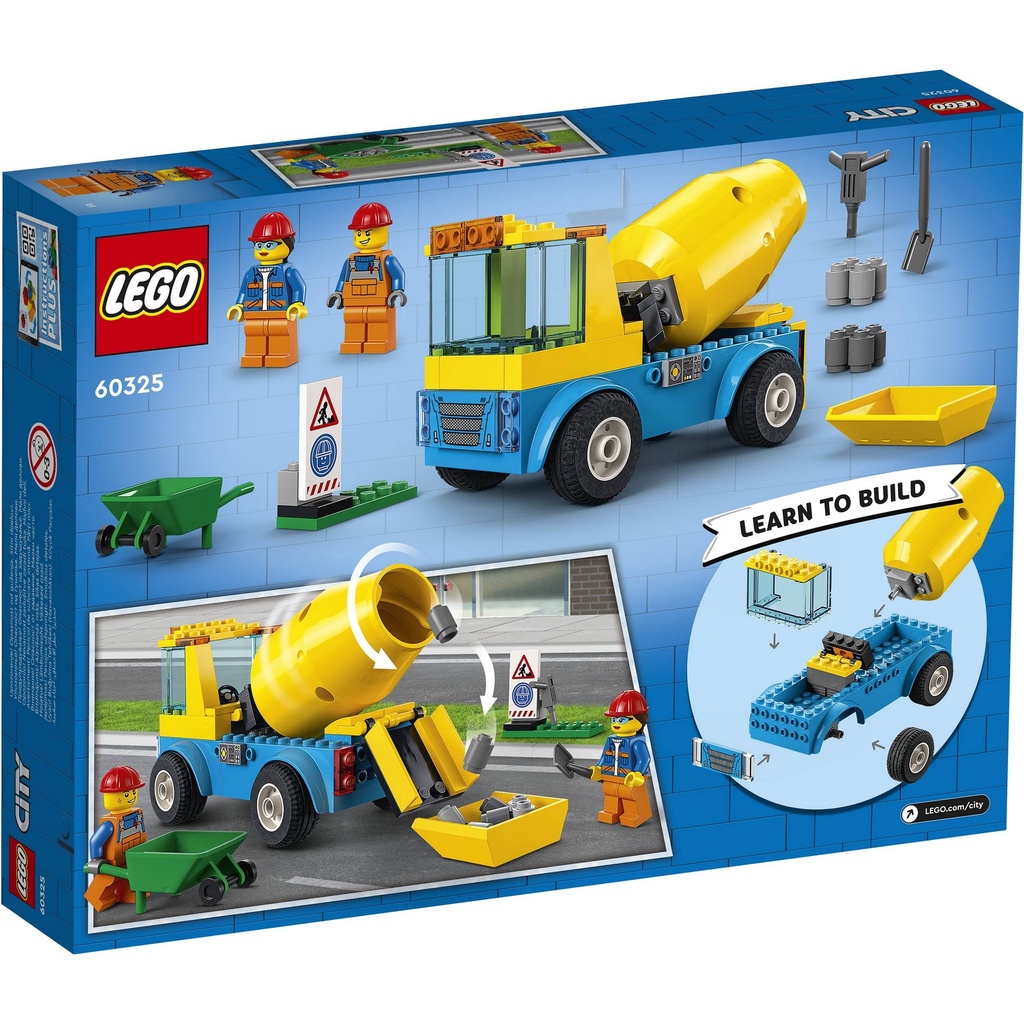 [Mã LIFEMC06CBAU giảm 50k đơn 350k] LEGO City 60325 Xe trộn xi măng (85 chi tiết)