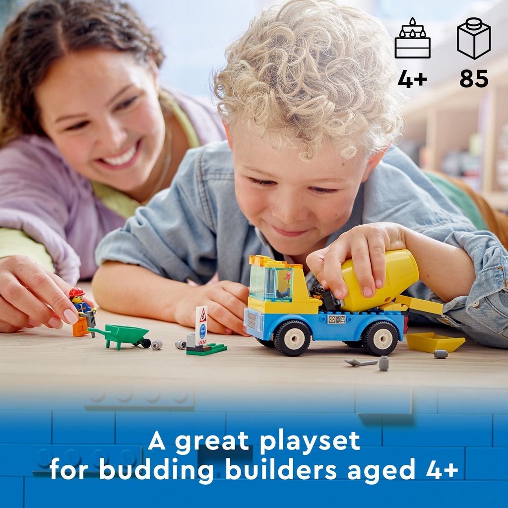 [Mã LIFEMC06CBAU giảm 50k đơn 350k] LEGO City 60325 Xe trộn xi măng (85 chi tiết)