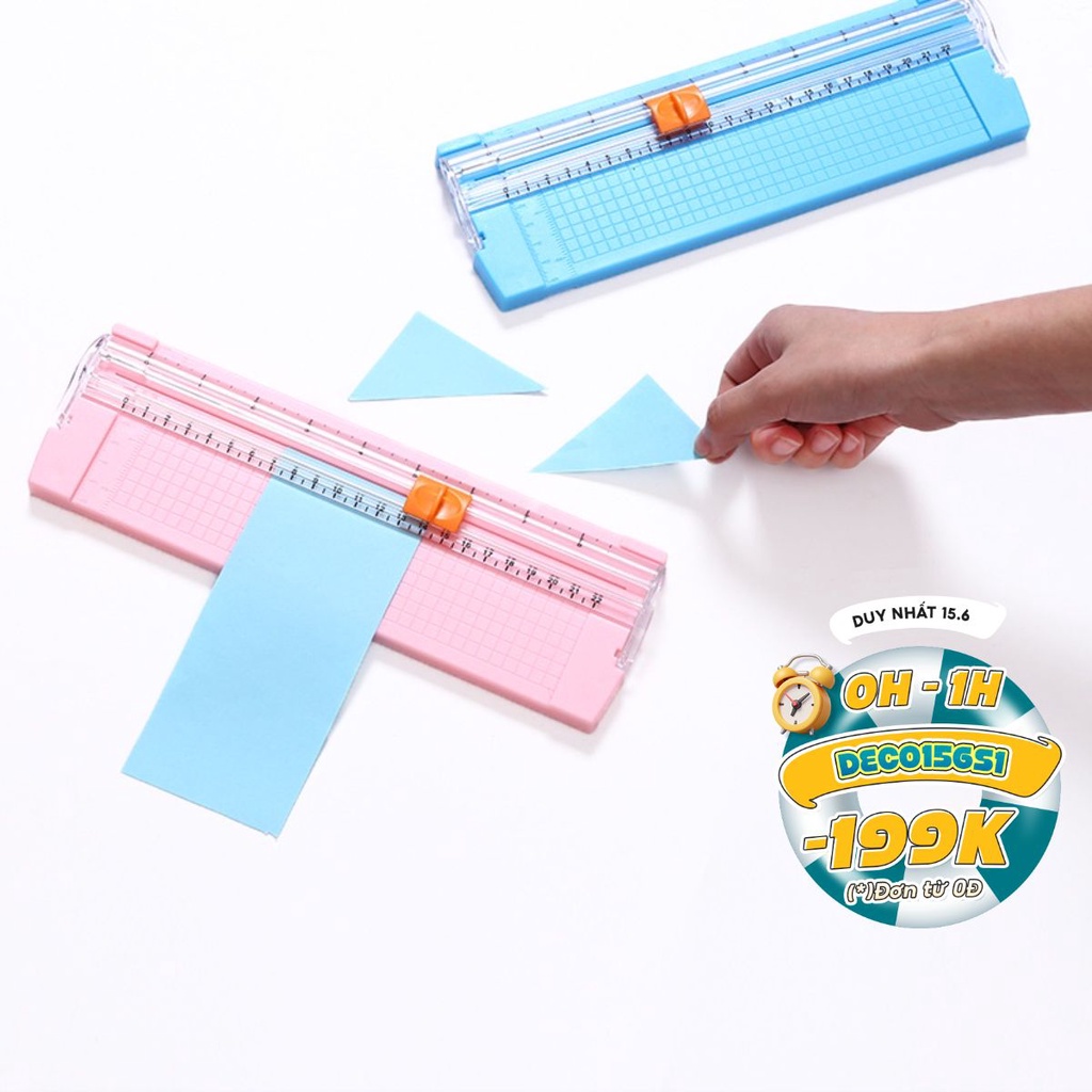 Bàn cắt giấy mini Decorme kích thước A4 A5 B5 tiện lợi Bảng cắt giấy văn phòng có săn đầu cắt