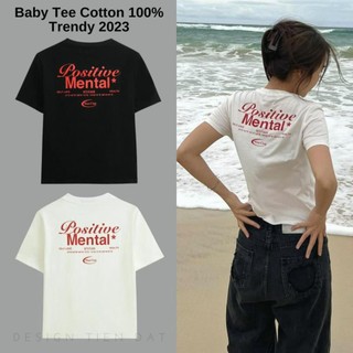 Áo thun baby tee positive mental 100% cotton mẫu mới 2023 𝑩𝒚𝒄𝒂𝒎𝒄𝒂𝒎 winshop