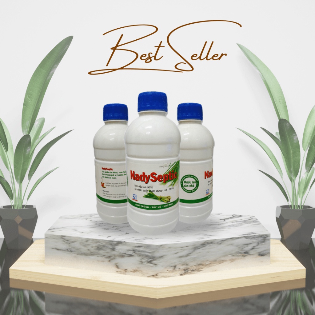 Nước lau sàn nhà Nady Septic hương sả, nước lau sàn diệt khuẩn, nấm mốc chai 1L