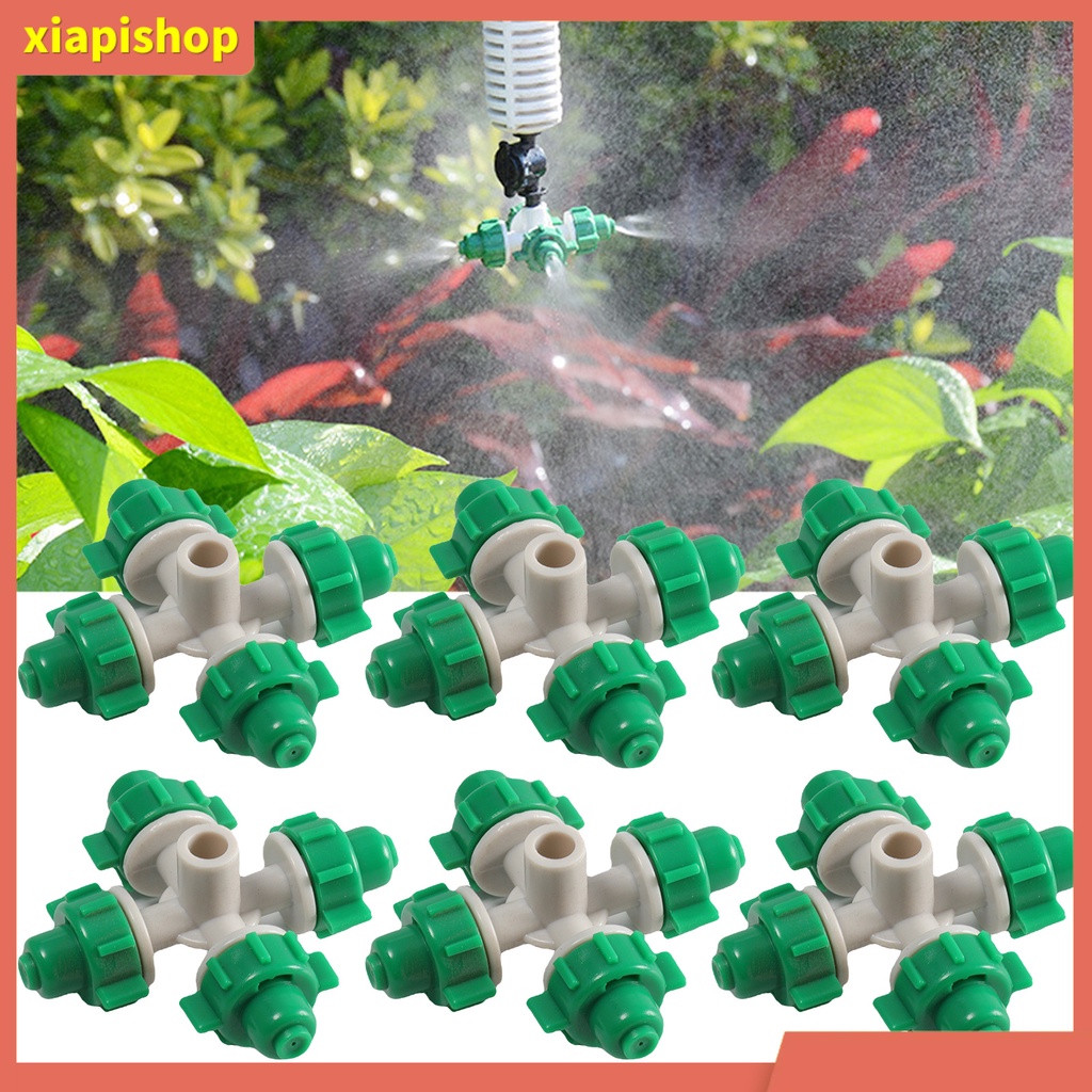 XIAPI+ Bộ 6 Vòi Phun Nước Tưới Cỏ Bốn Cánh Tự Động Hình Chữ Thập Đáng tin cậy Cho Sân Vườn Nhà Cửa