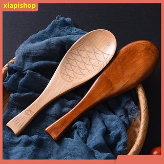XIAPI+ Muỗng múc cơm hình cá chống dính bằng gỗ
