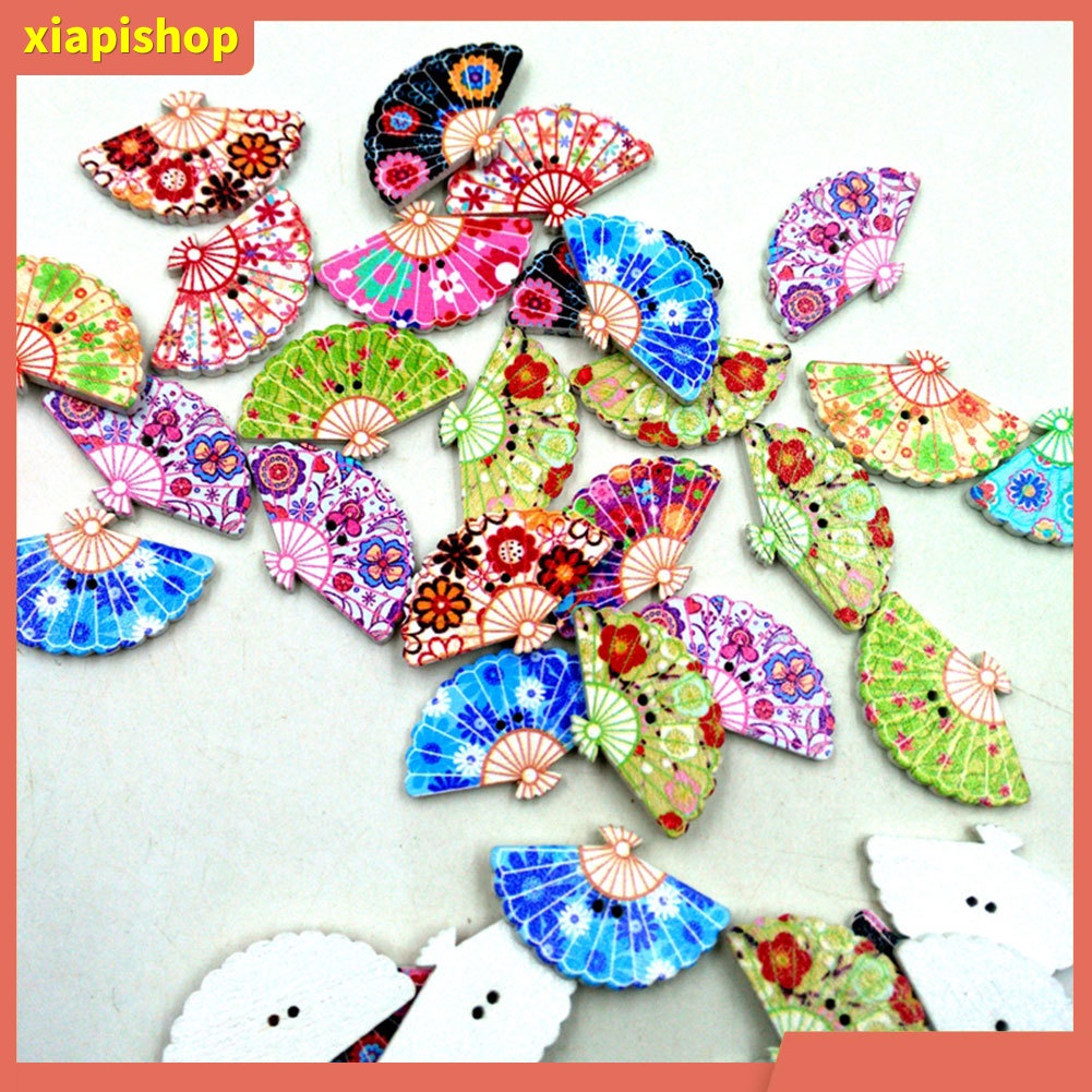 XIAPI+ 100 Nút Áo 2 Lỗ Hình Quạt Dễ Thương