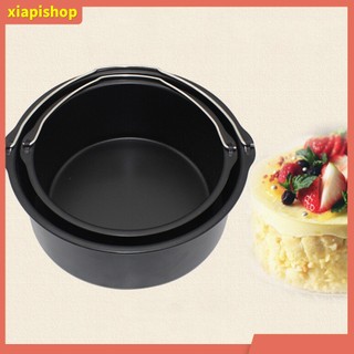 XIAPI+ 6/7/8inch Non Stick Handle Round Cake Baking Pan Tray Air Frying Pot Accessory