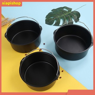 XIAPI+ 6/7/8inch Non Stick Handle Round Cake Baking Pan Tray Air Frying Pot Accessory