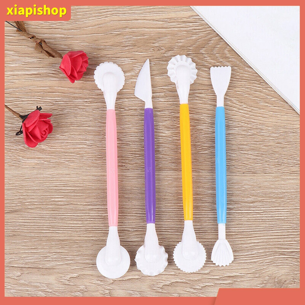 XIAPI+ Set 4 dụng cụ cắt điêu khắc tạo hình bánh kẹo mềm trang trí bánh kem thủ công